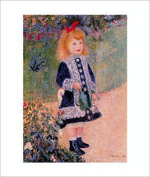 renoir art girl-watering-can